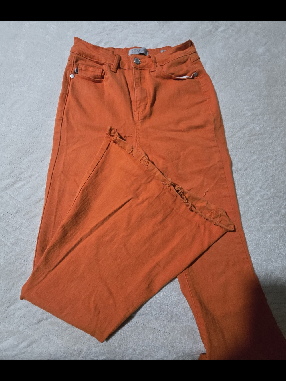 Judy Blue Bright Orange Super Flare Jeans